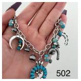 TURQUOISE COLOR CHARM BRACELET