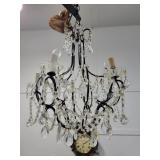 CRYSTAL CHANDELIER AND CEILING FIXTURE - DAMAGED