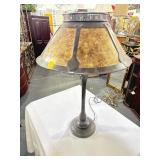 BRONZE LOOK TABLE LAMP WITH SHADE - DAMAGE.