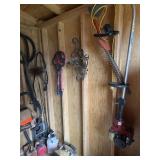 CONTENTS OF SHED: GAS CANS, DECORATIVE KEYS,