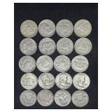 (20) FRANKLIN HALF DOLLARS