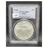 2005 SILVER EAGLE - PCGS: MS69