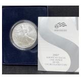 2007 SILVER EAGLE WITH BOX AND COA