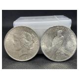 ROLL OF (20) 1922 PEACE SILVER DOLLARS