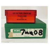 7MM-08 - 2 DIE RELOADING SET AND CRIMP DIE