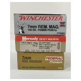 49 ROUNDS ASSORTED 7MM REM MAG AMMUNITION