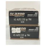 100 ROUNDS CCI BLAZER .45 AUTO AMMUNITION -