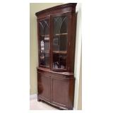 GEORGIAN STYLE  GLASS FRONT CORNER CABINET