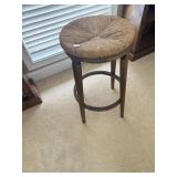 WICKER SEAT STOOL 26 TALL