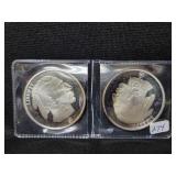 (2) 1 OZ BUFFALO SILVER ROUNDS