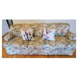 7 1/2 FOOT FLORAL PATTERN ETHAN ALLEN SOFA -