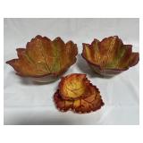 4PC CERAMIC LEAF BOWLS