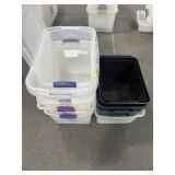 10 PLASTIC TOTES - NO LIDS