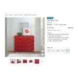 NORTHRIDGE "JAX" 5 DRAWER CHEST - RED - NEW IN BOX