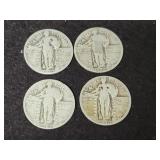 (4) STANDING LIBERTY QUARTERS: 1926, 1927, (2)1930