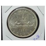 1965 CANADA "CANOE" SILVER DOLLAR