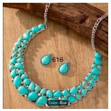 TURQUOISE COLOR DROP NECKLACE