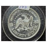 1983 LIBERTY SILVER - SILVER ROUND - 1 OZ -