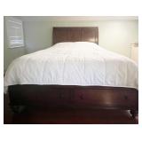 QUEEN SIZE STORAGE BED W/MATTRESS