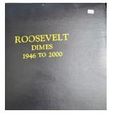 ROOSEVELT DIME BOOK - 1946 - 2000 -