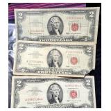 (3) SERIES 1963 RED SEAL $2 NOTES