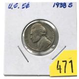 1938-S Jefferson nickel