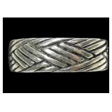 Sterling silver woven design band ring, size 7