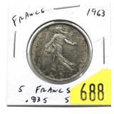 1963 French 5 francs
