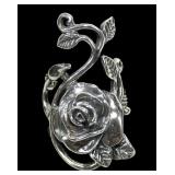 Sterling silver rose and vines ring, new, size 7