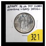 Apmex .999 Fine silver Standing Liberty round,
