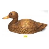 Wooden Carved Duck Decoy, bottom signed Ross Oar