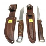 Lot, 2 Sharp hunting knife with Sharp leather