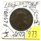 1862 British India half anna