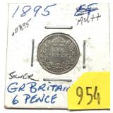 1895 British 6 pence