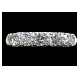 Platinum round cut five-stone diamond band style