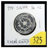 .999 Silver -1/4 oz. Christmas round