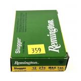 Box of 12 Ga. 2.75" Remington rifled slugs,