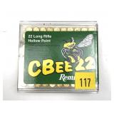 Box of .22 LR. HP CBEE Remington cartridges,