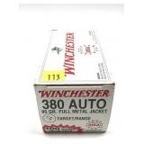 Box of .380 Auto 95-grain FMJ Winchester