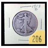 1918-S Walking Liberty half dollar