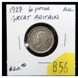 1927 British 6 pence