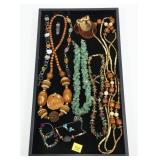 Lot, fashion jewelry, semi-precious stones