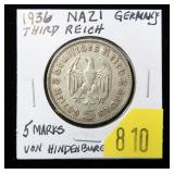 1936 German 5 marks