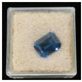 Emerald cut 8 x 10mm London Blue topaz gemstone,