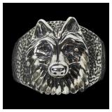 Sterling silver figural wolf ring, new size 9