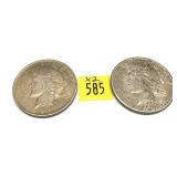 x2- Peace dollars, mixed dates, -x2 dollars,