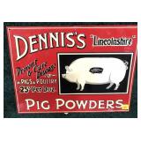 Pig Powders Tin Sign, 10" x 13.5"