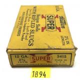 Vintage box of 12 Ga. 2.75" Western SuperX rifled