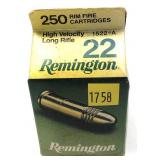 Carton of .22 LR. Remington cartridges, 250 Rds,