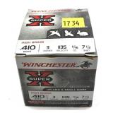 Box of .410 Ga. 3" No. 7.5 Winchester shotshells,